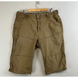 REI Hiking‎ Long Shorts Mens 38 x 15"  Brown Zip Pockets Climbing Durable Cargo